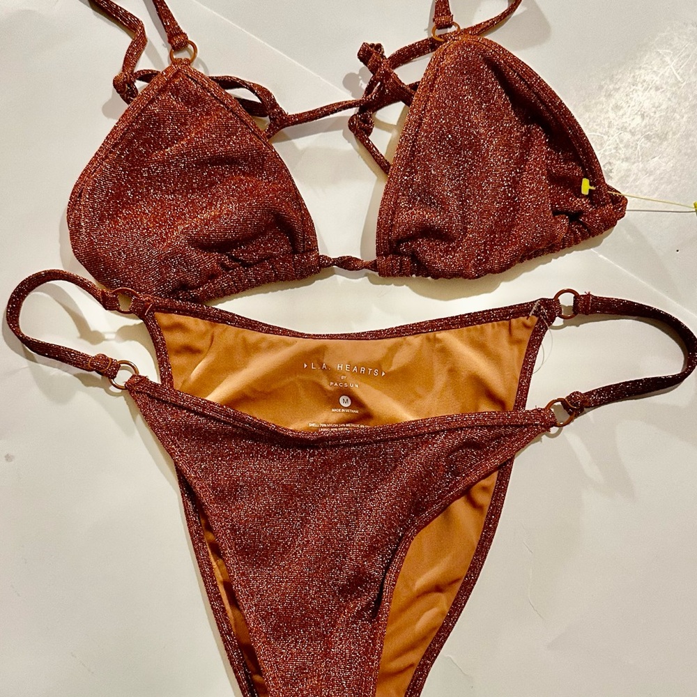 Shimmering Brown Bikini Set